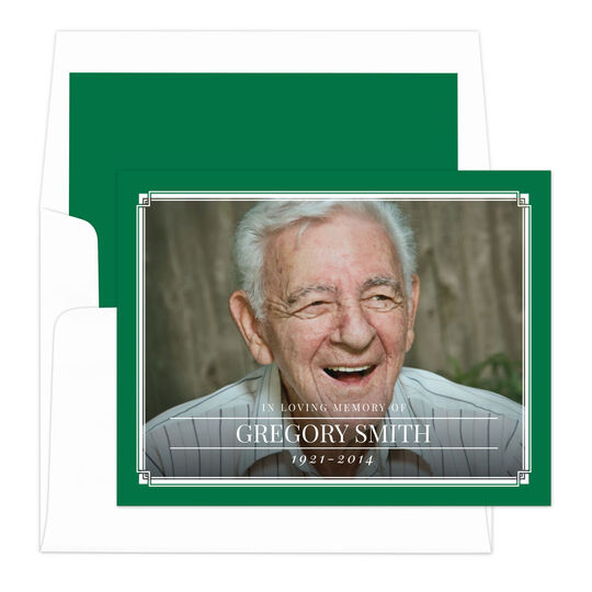 Green Classic Photo Sympathy Cards